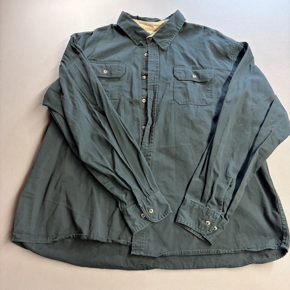 Wrangler Premium Quality Mens 3X Dark Green Cotton Work Western Shirt HLB1HYA